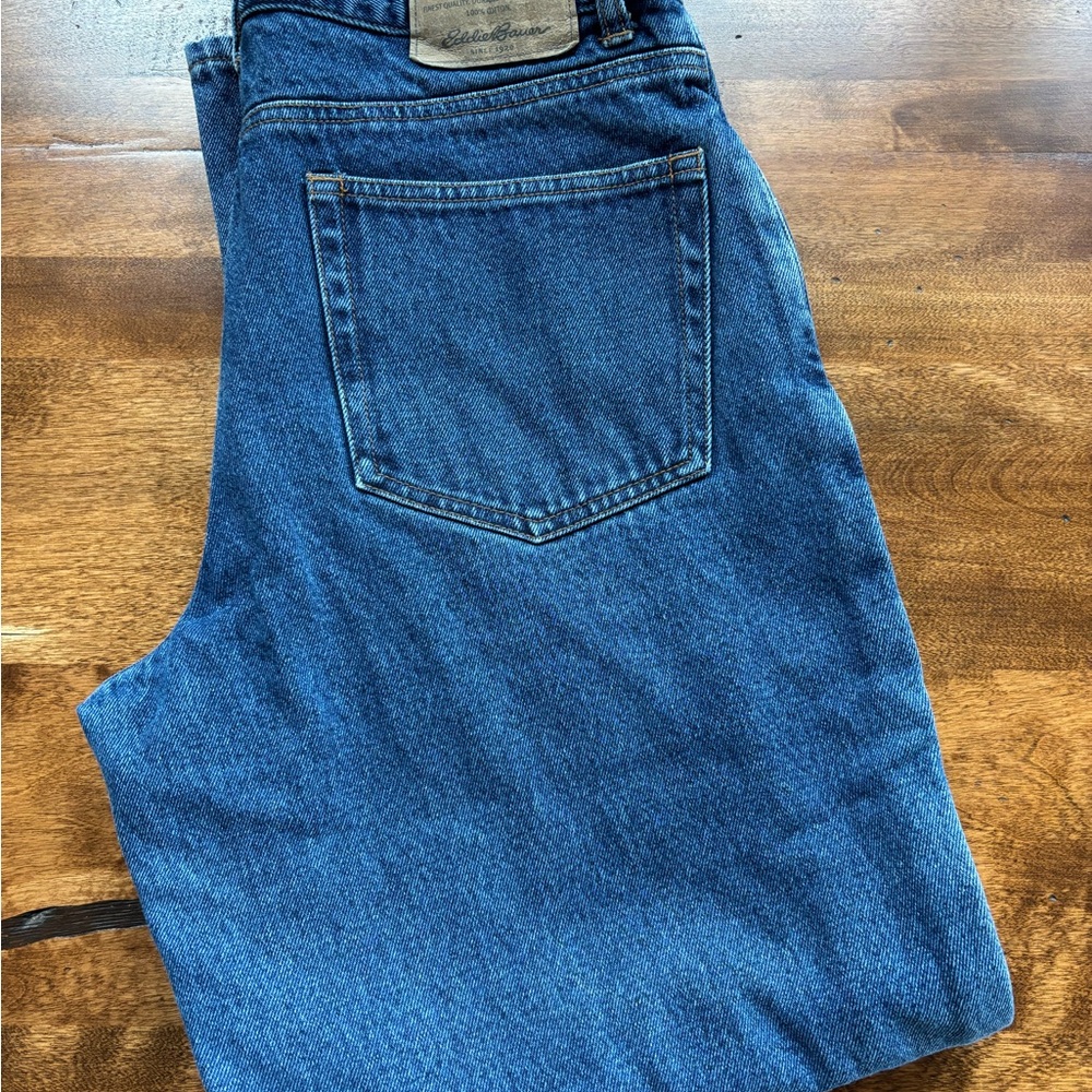 Eddie Bauer Men’s Relaxed Jeans — Classic Blue Denim